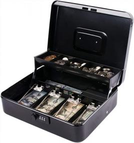 img 4 attached to Securely Organize Your Cash With KYODOLED'S Large Combination Lock Cash Box – XL Black Money Saving Organizer