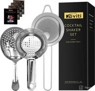 ultimate stainless steel cocktail strainer set: hawthorne, julep, and fine mesh strainers for bartenders and bar tools logo