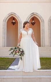 img 1 attached to Stunning Long Sleeve Wedding Dress - HONGFUYU Lace Applique Bridal Gown With Deep V Neck