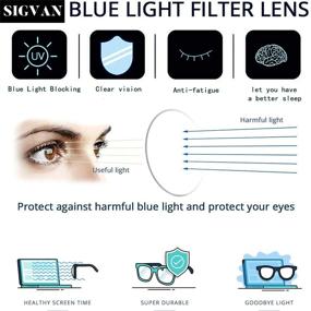 img 2 attached to SIGVAN компьютерные очки для чтения синий свет блокирующие против напряжения глаз стильные ТВ игровые очки для женщин и мужчин