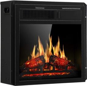 img 4 attached to JAMFLY Electric Fireplace Insert 18" Freestanding Heater With 7 Log Hearth Flame Settings And Remote Control,1500W,Black