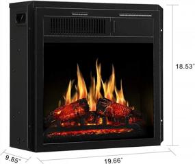 img 1 attached to JAMFLY Electric Fireplace Insert 18" Freestanding Heater With 7 Log Hearth Flame Settings And Remote Control,1500W,Black