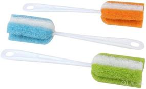 img 3 attached to 🧽 UPSTORE 3PCS Soft Hanging Sponge Cleaning Brush Cleaner with Long Handle for Cup Feeding Bottle Scrubber, Washing Coffee Glasses, Pots, Milk Cups, Mugs, Wine Bottles, and Baby Bottles (Random Color)