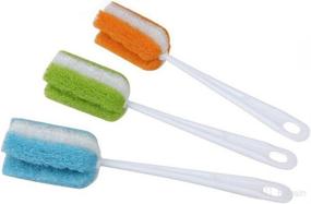 img 4 attached to 🧽 UPSTORE 3PCS Soft Hanging Sponge Cleaning Brush Cleaner with Long Handle for Cup Feeding Bottle Scrubber, Washing Coffee Glasses, Pots, Milk Cups, Mugs, Wine Bottles, and Baby Bottles (Random Color)