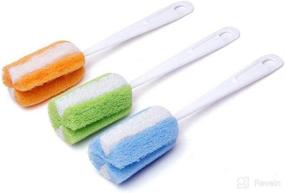 img 1 attached to 🧽 UPSTORE 3PCS Soft Hanging Sponge Cleaning Brush Cleaner with Long Handle for Cup Feeding Bottle Scrubber, Washing Coffee Glasses, Pots, Milk Cups, Mugs, Wine Bottles, and Baby Bottles (Random Color)