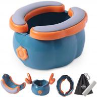 bluesnail portable 2-in-1 go potty for travel - folding compact toilet seat with storage bag and potty liners for toddler boys & girls (blue+orange) - ideal for potty training purposes logo