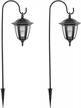 2 pack maggift 34 inch hanging solar lights with dual use shepherd hooks - outdoor coach lighting logo