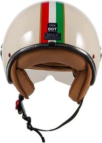 img 1 attached to 🛵 DOT Approved Open Face Helmet with Visor for Retro Vespa Scooter, Chopper, and Bobber Enthusiasts