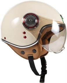 img 2 attached to 🛵 DOT Approved Open Face Helmet with Visor for Retro Vespa Scooter, Chopper, and Bobber Enthusiasts