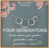 analysisylove four generations necklace for great grandma gifts - sterling silver 4 circle infinity necklaces for women, mom gift, mothers day jewelry, grandmother birthday gifts from grandchildren logo