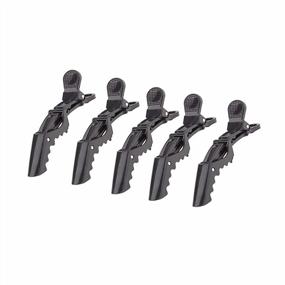 img 4 attached to Get The Perfect Styling With Yitrust Alligator Hair Clips - 5 Pack Of Durable And Wide Teeth Mini Hair Clips For Salon-Grade Sectioning (Black)