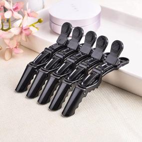 img 1 attached to Get The Perfect Styling With Yitrust Alligator Hair Clips - 5 Pack Of Durable And Wide Teeth Mini Hair Clips For Salon-Grade Sectioning (Black)