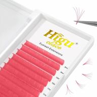 higu pink easy fan volume lashes - 0.07 d curl mix 8-15mm - self fanning color lash tray for 2d-10d volume eyelash extensions logo