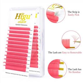 img 3 attached to Higu Pink Easy Fan Volume Lashes - 0.07 D Curl MIX 8-15Mm - Self Fanning Color Lash Tray For 2D-10D Volume Eyelash Extensions