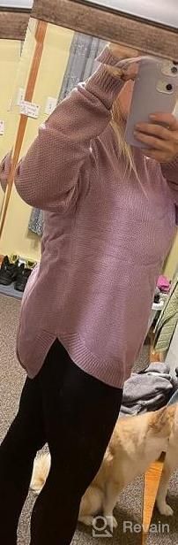 img 1 attached to MEROKEETY Oversized Knit Sweater For Women: Stay Fashionably Cozy In Solid Colors review by Toni Miller