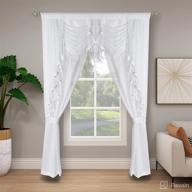 🌟 regal home collections cascade white curtains - 5-piece window curtain set with attached valance and 2 tiebacks - 54-inch w x 84-inch l panels логотип