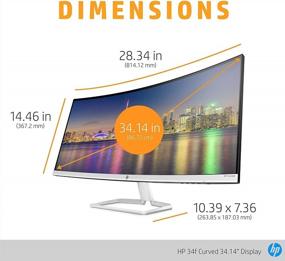 img 2 attached to 🔘 HP 34-Inch Monitor with Freesync Technology, 3440x1440p IPS Curved Screen, Blue Light Filter & Anti-Glare Coating - 6JM50AA