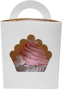 img 2 attached to ONE MORE Large Single Cupcake Holder with Handle & PVC Window - Perfect for Birthday Parties (White 15 Pack)