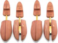 2-pack wooden cedar shoe trees for men - adjustable stretcher fits sneakers & shoes logo
