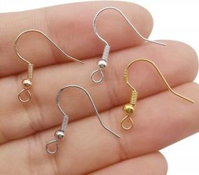 img 3 attached to 💎 925 Hypo-allergenic Earring Hooks - 200 PCS/100 Pairs - French Wire Hooks with Clear Rubber Backs - DIY Jewelry Making Findings (M506)