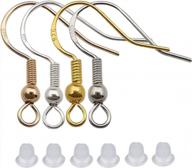 💎 925 hypo-allergenic earring hooks - 200 pcs/100 pairs - french wire hooks with clear rubber backs - diy jewelry making findings (m506) logo