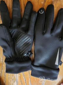 img 8 attached to Водонепроницаемые детские зимние перчатки с сенсорным экраном YukiniYa: теплая и мягкая подкладка для мальчиков и девочек от 3 до 15 лет в черном цвете.