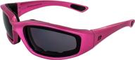 🕊️ birdz eyewear oriole anti fog padded motorcycle sunglasses: pink frame, scratch-resistant lens logo