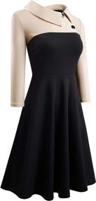 img 2 attached to HOMEYEE Womens Sleeve Church Colorblock Women's Clothing : Dresses