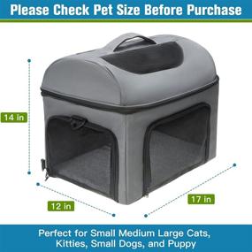 img 2 attached to Подходит для авиаперевозки сумка для кошек - мягкая складная переноска для путешествий с маленькими, средними и большими кошками