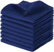 ultra soft and absorbent cotton dish cloths for quick drying - 8-pack navy blue waffle weave towels by joybest logo