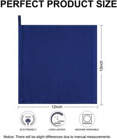 img 2 attached to Ultra Soft And Absorbent Cotton Dish Cloths For Quick Drying - 8-Pack Navy Blue Waffle Weave Towels By Joybest