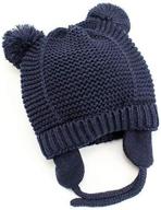 вязаная шапка-бини для маленьких девочек и мальчиков с ушными вкладышами и флисовой подкладкой для зимнего тепла логотип