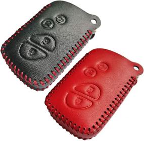 img 4 attached to 🔑 Coolbestda 2Pcs Leather Key Fob Case for Lexus - Smart Car Key Protector & Remote Entry Accessories