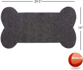 img 3 attached to Protect Your Floors With RESILIA'S Slip-Resistant Bone-Shaped Dog Bowl Placemat - Machine Washable, 29.5" X 18", Gray