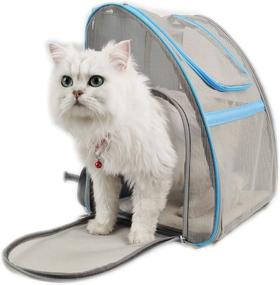 img 2 attached to 🐾 NextFri Pet Carrier Backpack Blue - Ventilated and Collapsible for Travel, Hiking & Outdoor Adventures
