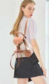 img 2 attached to Backpack Leather Daypacks Crossbody Shoulder Women's Handbags & Wallets ~ Fashion Backpacks