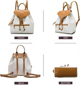 img 1 attached to Backpack Leather Daypacks Crossbody Shoulder Women's Handbags & Wallets ~ Fashion Backpacks