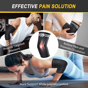 img 3 attached to CAMBIVO 2 Pack Elbow Brace For Tendonitis, Tennis Elbow Compression Support Sleeve For Golfers Elbow Pain Relief, Arthritis, Bursitis, Workout, Weightlifting