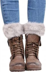 img 2 attached to Faux Fur High Boot Cuffs For Women - Sprifloral Leg Warmers And Toppers For Stylish Winter Boots
