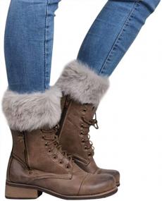 img 3 attached to Faux Fur High Boot Cuffs For Women - Sprifloral Leg Warmers And Toppers For Stylish Winter Boots