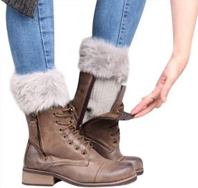 img 1 attached to Faux Fur High Boot Cuffs For Women - Sprifloral Leg Warmers And Toppers For Stylish Winter Boots