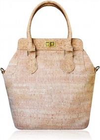 img 4 attached to Сумка Boshiho Cork для женщин - большая сумка с верхней ручкой, веганская сумка через плечо для естественного стиля