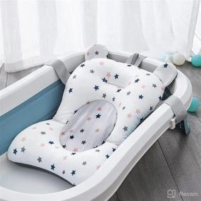 img 4 attached to 🛁 Anti-Slip Infant Bath Tub Mat with Cushion Lounger Insert - Baby Shower Bathtub Sit Up, Newborn to Toddler