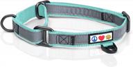 pawtitas teal martingale dog collar: reflective, training, and behavioral collar for large and small puppies! логотип