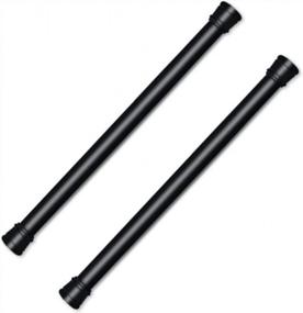 img 4 attached to Bettli Spring Loaded Curtain Tension Rod Bit Holder Extensions Pack Of 2 12-20 Inches Black