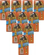 10 pack of gorilla super glue clear with brush & nozzle applicator, 12 gram each logo