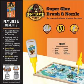 img 1 attached to 10 Pack Of Gorilla Super Glue Clear With Brush & Nozzle Applicator, 12 Gram Each