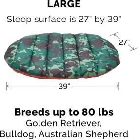 img 2 attached to 🐾 Furhaven Large Trail Pup Travel Dog Bed - Outdoor Camping Pillow Mat with Stuff Sack, Washable Pet Bed for Dogs and Cats in Paprika & Camo-Paw