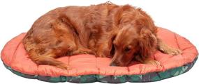 img 3 attached to 🐾 Furhaven Large Trail Pup Travel Dog Bed - Outdoor Camping Pillow Mat with Stuff Sack, Washable Pet Bed for Dogs and Cats in Paprika & Camo-Paw