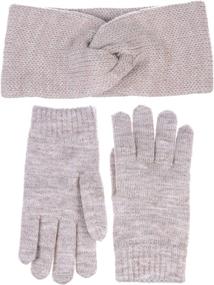 img 2 attached to Winter Toasty Fleece Gloves Headband Girls' Accessories : Cold Weather